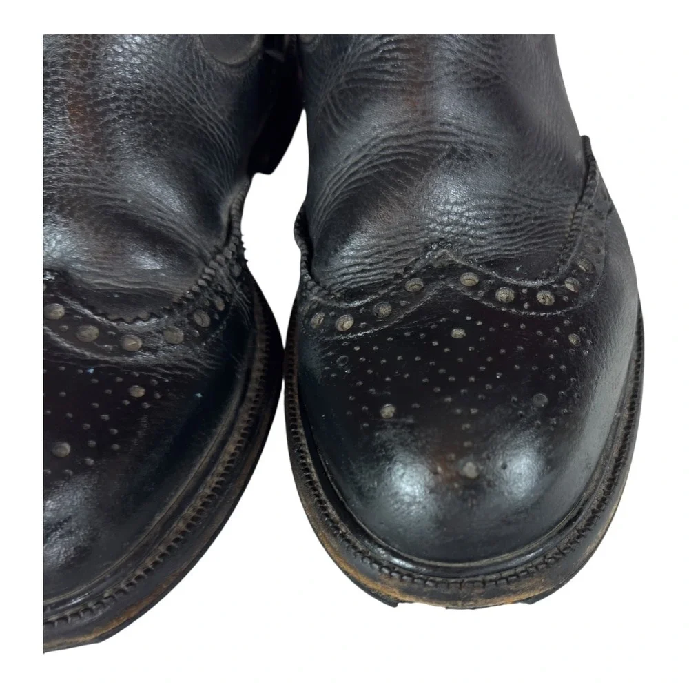 Velasca Boots Mens 42 US 9 Avocatt Chelsea Calf Leather Full Brogue Shoes Black